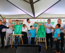 O governador Carlos Massa Ratinho Junior inaugura a Escola de Educação Especial de Nova Laranjeiras, na região Centro-Sul do Paraná.
