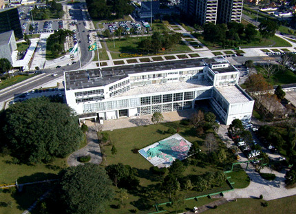 Palácio Iguaçu - Vista aérea com o Mapa do Estado