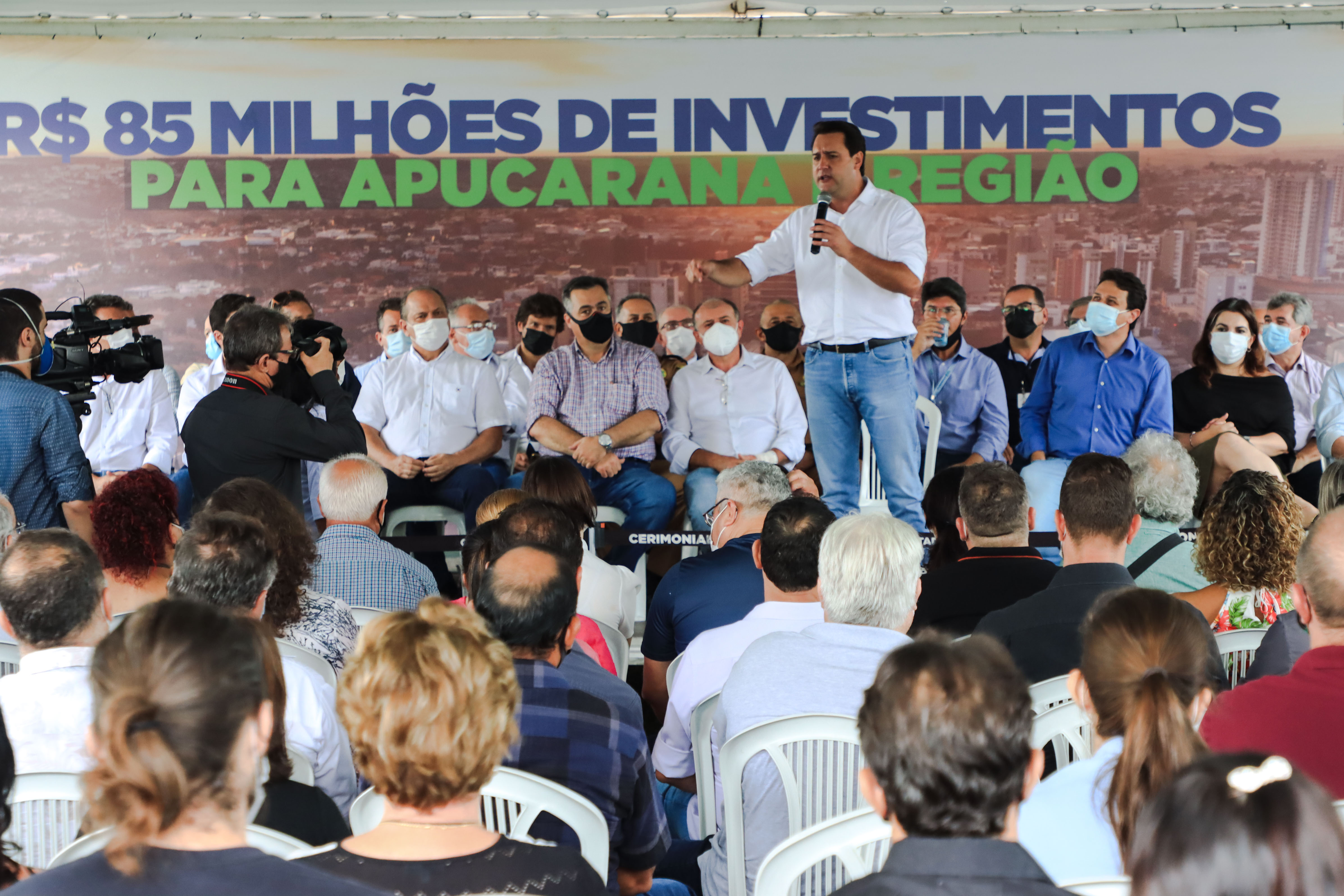 O governador Carlos Massa Ratinho Junior anuncia novos investimentos para Apucarana e outros municípios da região. Apucarana, 27/01/2022 Foto: José Fernando Ogura/AEN