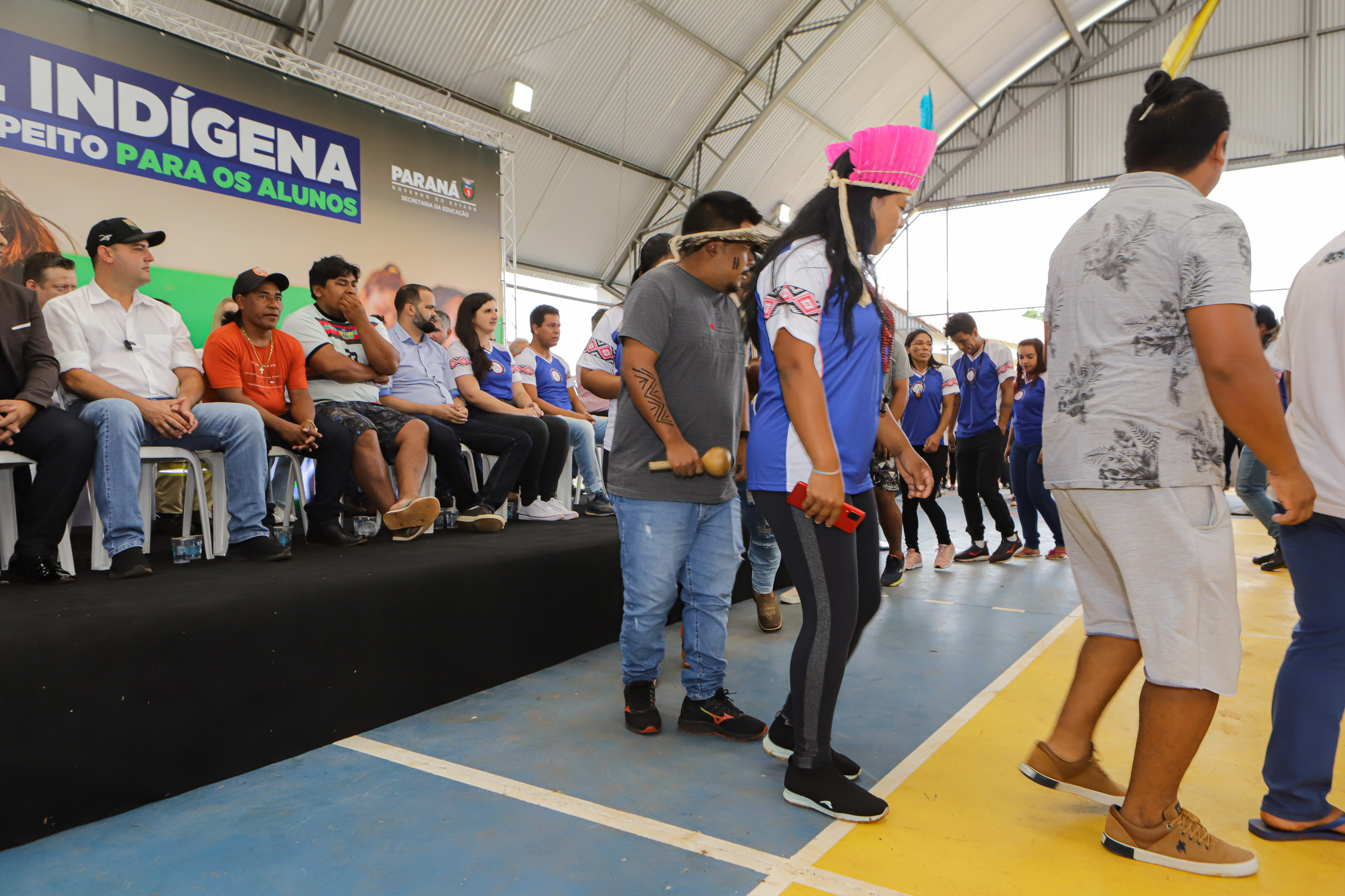 Manoel Ribas, 02 de fevereiro do 2023 - O governador Carlos Massa Ratinho Junior entregou na manhã desta quinta-feira as obras de ampliação no Colégio Estadual Indígena Cacique Gregório Kaekchot, na terra indigina Ivaí.