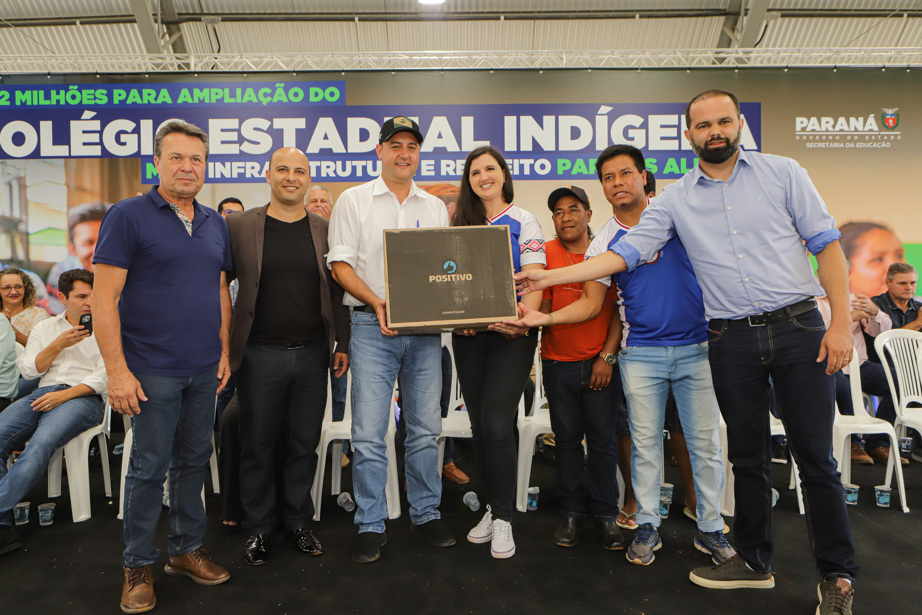 Manoel Ribas, 02 de fevereiro do 2023 - O governador Carlos Massa Ratinho Junior entregou na manhã desta quinta-feira as obras de ampliação no Colégio Estadual Indígena Cacique Gregório Kaekchot, na terra indigina Ivaí.