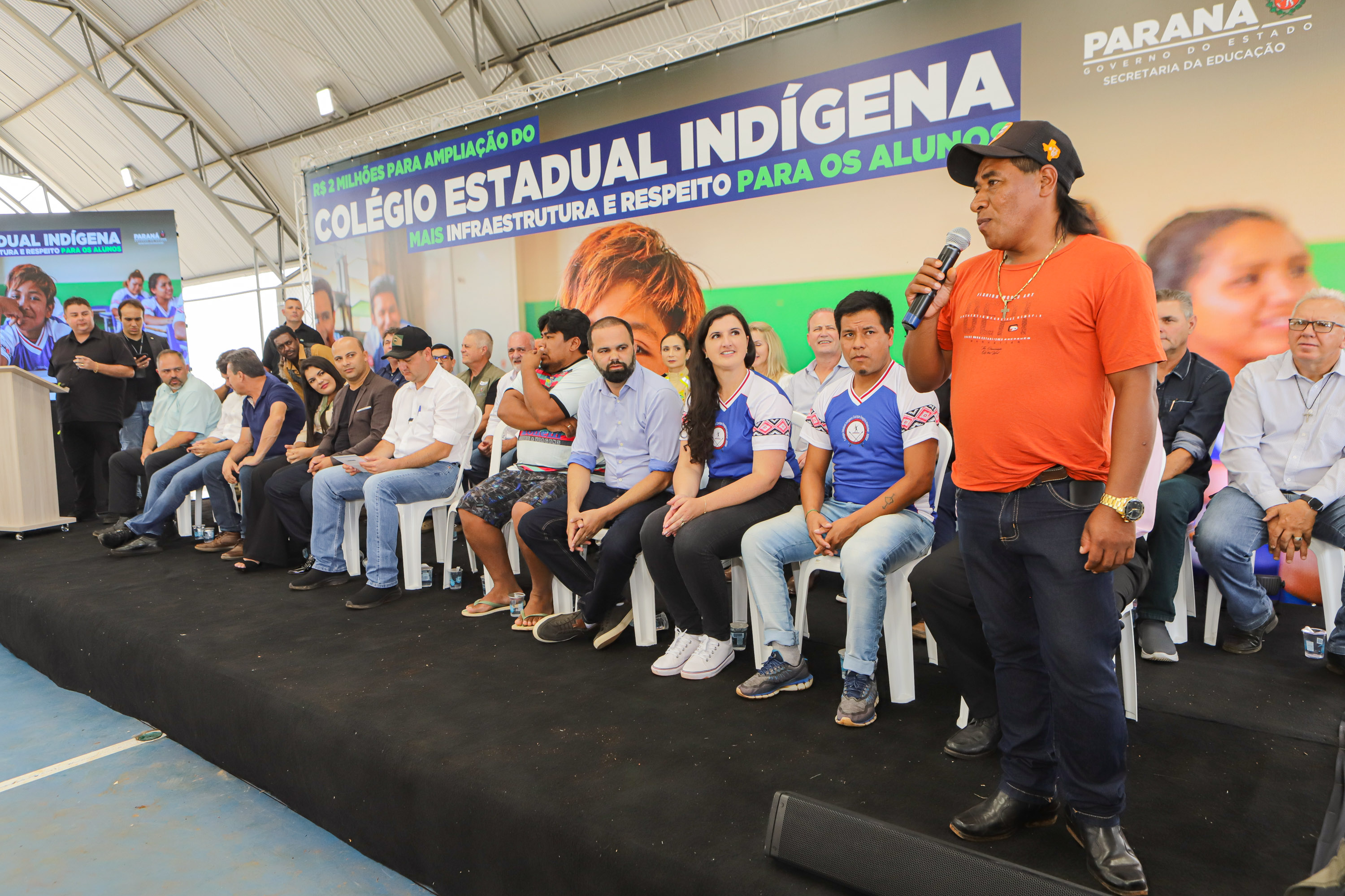 Manoel Ribas, 02 de fevereiro do 2023 - O governador Carlos Massa Ratinho Junior entregou na manhã desta quinta-feira as obras de ampliação no Colégio Estadual Indígena Cacique Gregório Kaekchot, na terra indigina Ivaí.