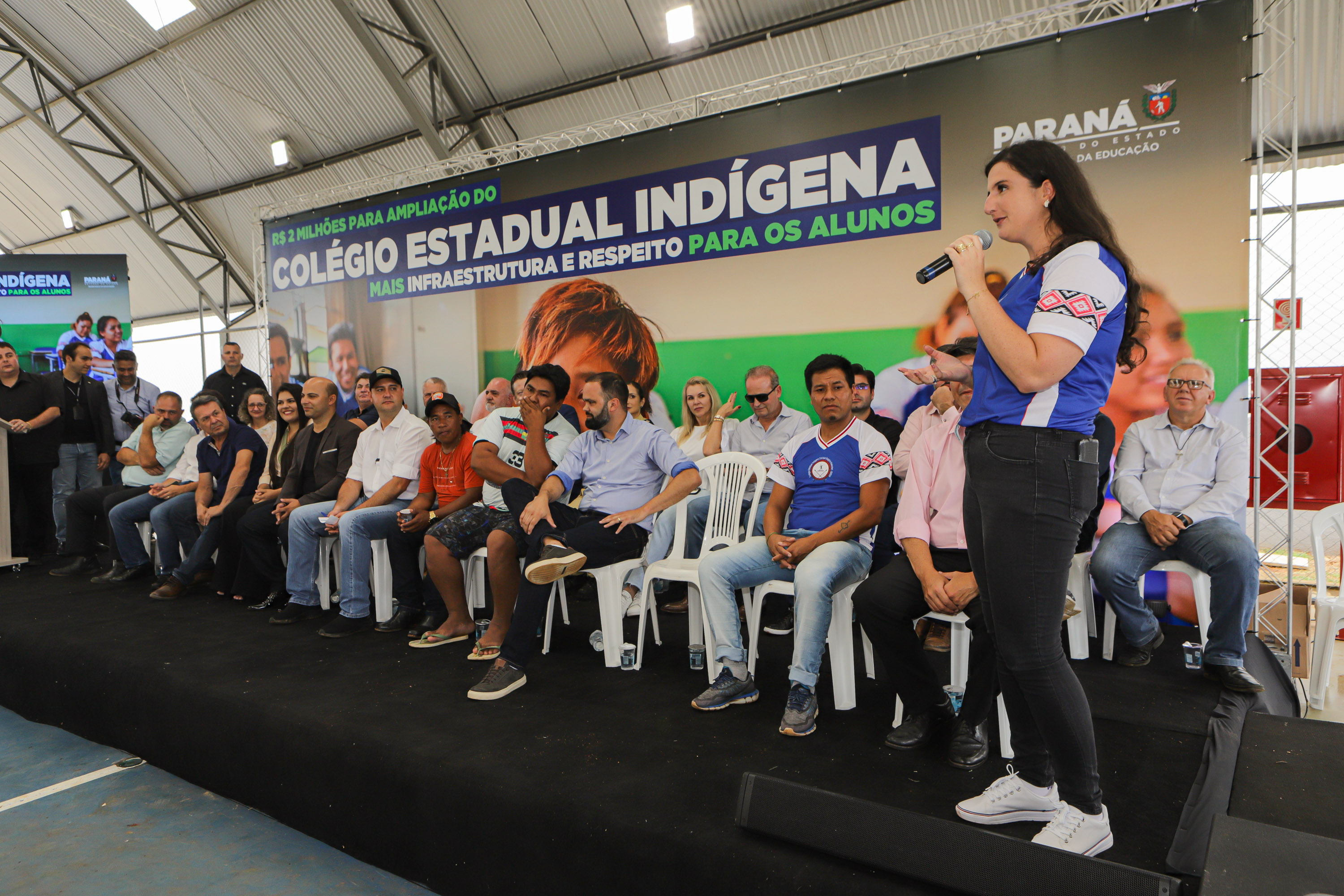 Manoel Ribas, 02 de fevereiro do 2023 - O governador Carlos Massa Ratinho Junior entregou na manhã desta quinta-feira as obras de ampliação no Colégio Estadual Indígena Cacique Gregório Kaekchot, na terra indigina Ivaí.