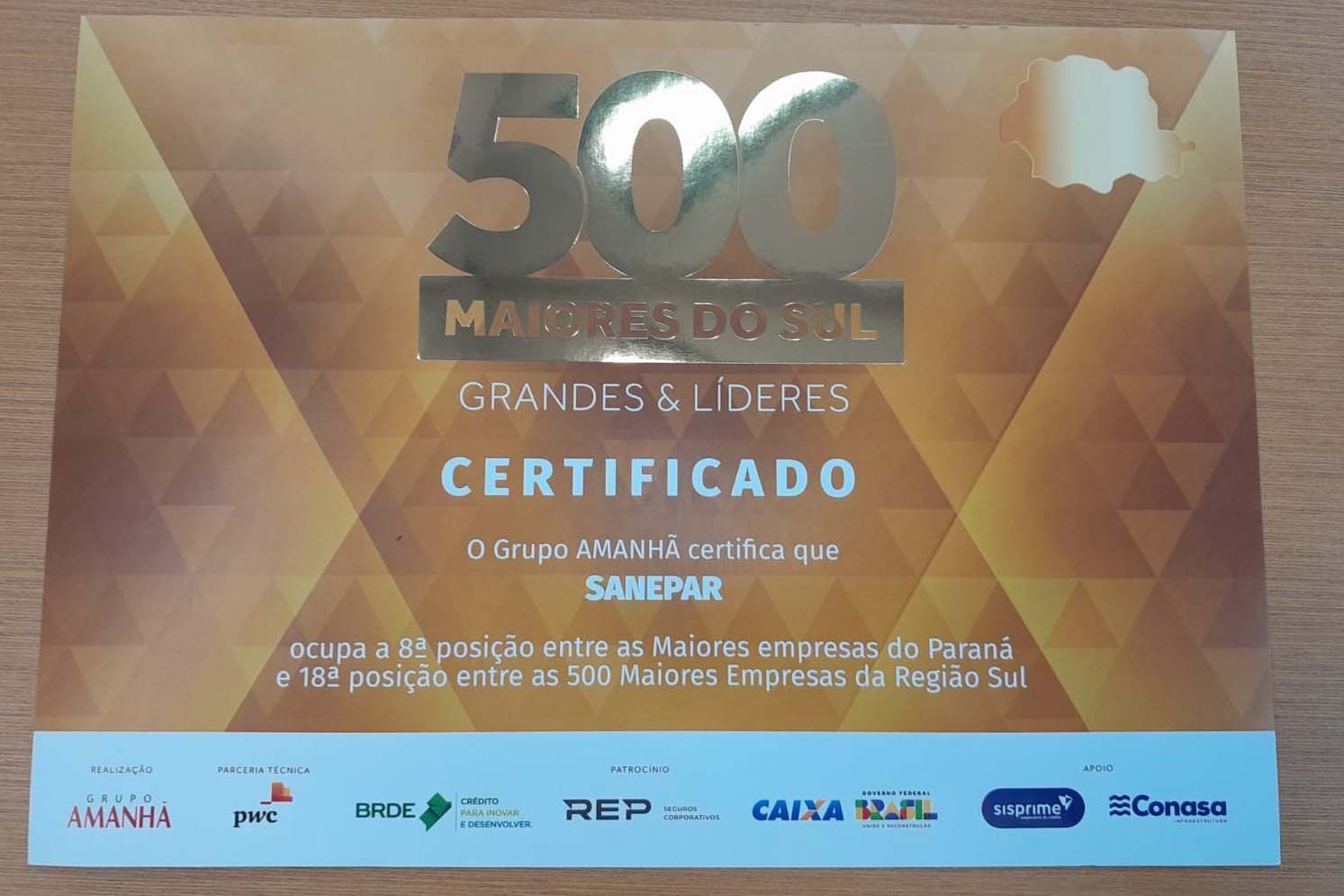 Sanepar é campeã no Setor de Serviços Públicos no Paraná no ranking da Revista Amanhã