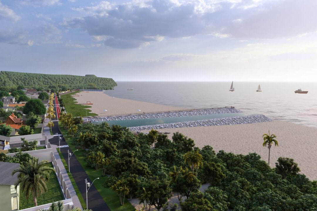 Imagem ilustrativa de como deve ficar uma das praias com a nova engorda. Foto: Reprodução/IAT