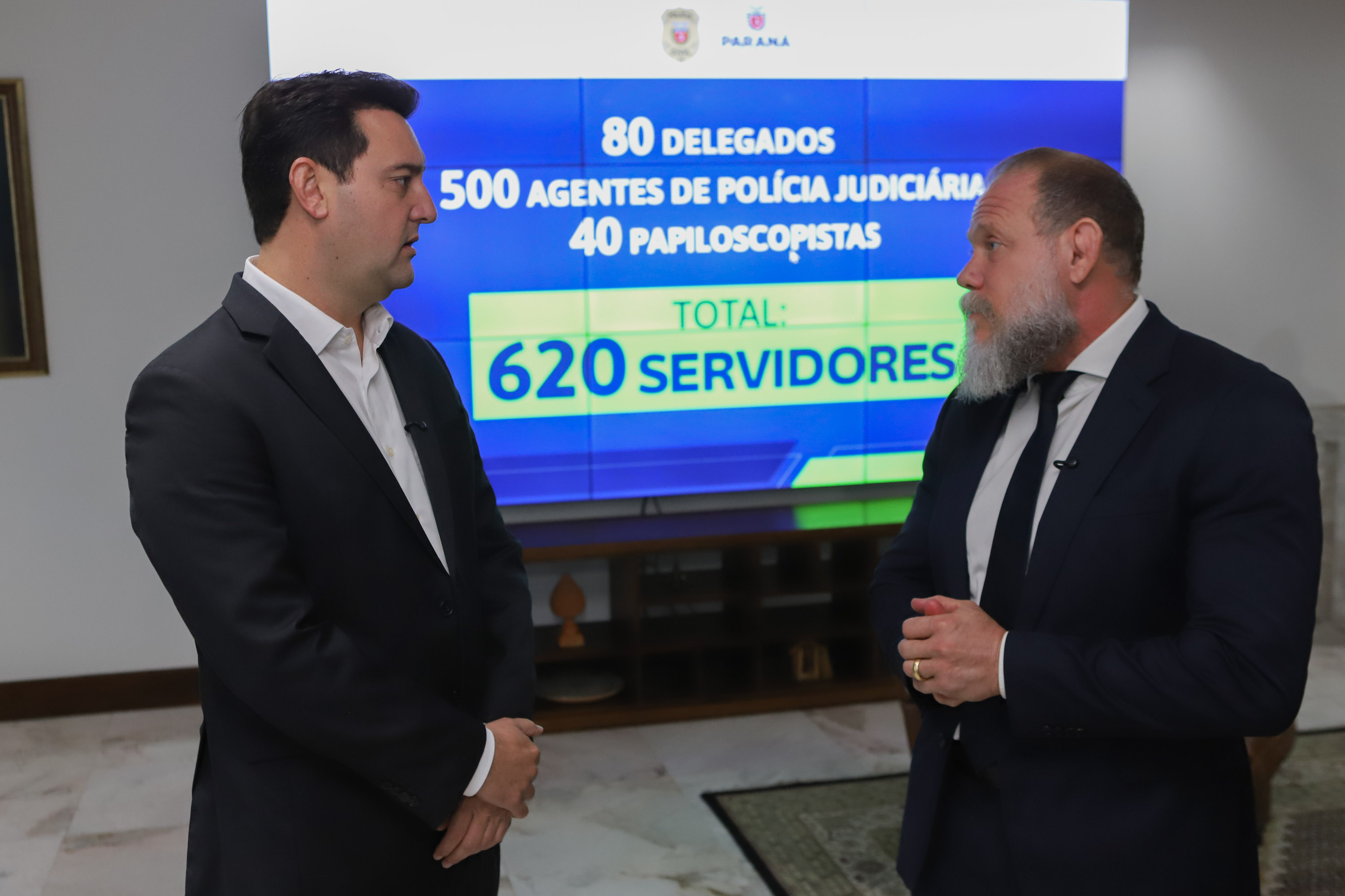 Ratinho Junior anuncia contratação de 620 policiais para reforçar o quadro da Polícia Civil Foto: Ari Dias/AEN