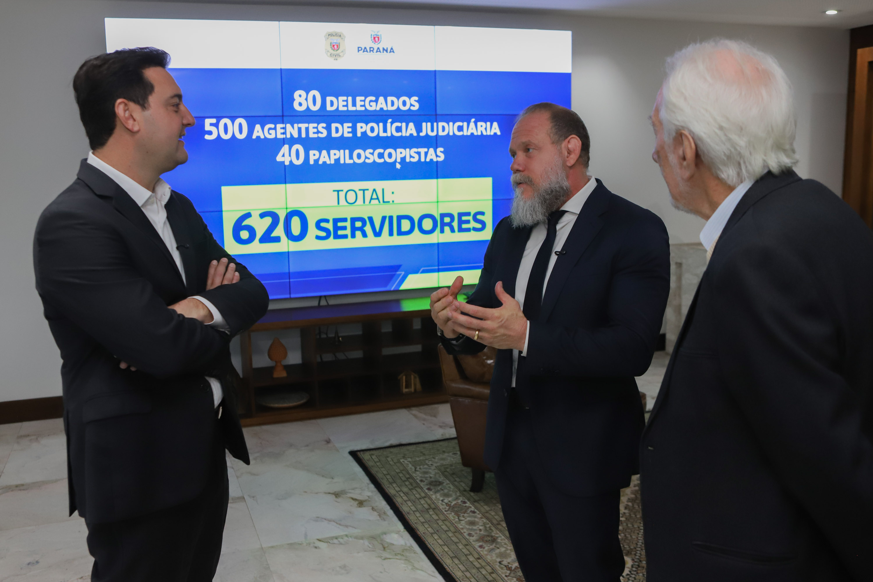 Ratinho Junior anuncia contratação de 620 policiais para reforçar o quadro da Polícia Civil Foto: Ari Dias/AEN