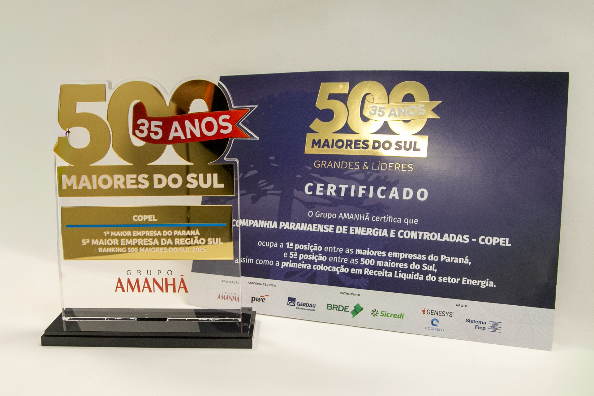 Copel é maior empresa do Paraná e a 5ª maior do Sul no ranking das 500 maiores