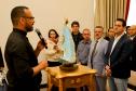 Governador Carlos Massa Ratinho Junior recebe a imagem de Nossa Senhora do Rocio no Palacio Iguaçu