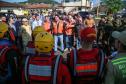 Em União da Vitória, governador Ratinho Junior anuncia pacote para auxílio às vítimas de enchentes