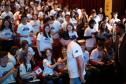 O governador Carlos Massa Ratinho Junior se encontrou nesta segunda-feira (20), no Teatro Guaíra, com os mil alunos da rede pública estadual que vão participar do programa de intercâmbio internacional Ganhando o Mundo