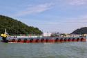 Obra da Ponte de Guaratuba-Matinhos recebe nova balsa de apoio marítimo