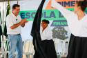 O governador Carlos Massa Ratinho Junior inaugura a Escola de Educação Especial de Nova Laranjeiras, na região Centro-Sul do Paraná.
