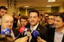 Curitiba, 17 de junho de 2024 - O governador Carlos Massa Ratinho Jr., anuncia a liberação de verbas para pavimentação, restauração de praça e obras de saneamento em Curitiba.
