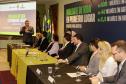Curitiba, 17 de junho de 2024 - O governador Carlos Massa Ratinho Jr., anuncia a liberação de verbas para pavimentação, restauração de praça e obras de saneamento em Curitiba.