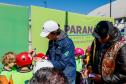 Bronze em Paris, Japinha ganha o carinho dos pequenos skatistas no Ginásio do Tarumã