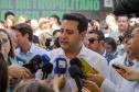 São José dos Pinhais, 20 de agosto de 2024 - O governador Carlos Massa Ratinho Junior inaugura o Terminal Metropolitano de São José dos Pinhais e assina a ordem de serviço para pavimentação da estrada que liga Mandirituba e São José dos Pinhais
