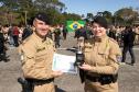 São José dos Pinhais, 11 de agosto de 2025 - A primeira dama do Paraná, Luciana Saito Massa, participa da formatura de Sargentos na Academia do Guatupê.