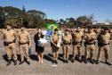 São José dos Pinhais, 11 de agosto de 2025 - A primeira dama do Paraná, Luciana Saito Massa, participa da formatura de Sargentos na Academia do Guatupê.