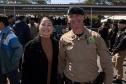 São José dos Pinhais, 11 de agosto de 2025 - A primeira dama do Paraná, Luciana Saito Massa, participa da formatura de Sargentos na Academia do Guatupê.