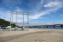 Estrtuturas sendo montada para a inauguracao nesta sexta-feira (1) da Ponte de Guaratuba