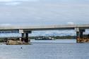 Estrtuturas sendo montada para a inauguracao nesta sexta-feira (1) da Ponte de Guaratuba