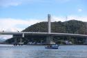 Estrtuturas sendo montada para a inauguracao nesta sexta-feira (1) da Ponte de Guaratuba