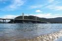 Estrtuturas sendo montada para a inauguracao nesta sexta-feira (1) da Ponte de Guaratuba