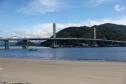 Estrtuturas sendo montada para a inauguracao nesta sexta-feira (1) da Ponte de Guaratuba