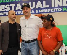Manoel Ribas, 02 de fevereiro do 2023 - O governador Carlos Massa Ratinho Junior entregou na manhã desta quinta-feira as obras de ampliação no Colégio Estadual Indígena Cacique Gregório Kaekchot, na terra indigina Ivaí.