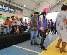 Manoel Ribas, 02 de fevereiro do 2023 - O governador Carlos Massa Ratinho Junior entregou na manhã desta quinta-feira as obras de ampliação no Colégio Estadual Indígena Cacique Gregório Kaekchot, na terra indigina Ivaí.