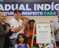 Manoel Ribas, 02 de fevereiro do 2023 - O governador Carlos Massa Ratinho Junior entregou na manhã desta quinta-feira as obras de ampliação no Colégio Estadual Indígena Cacique Gregório Kaekchot, na terra indigina Ivaí.
