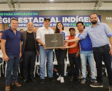 Manoel Ribas, 02 de fevereiro do 2023 - O governador Carlos Massa Ratinho Junior entregou na manhã desta quinta-feira as obras de ampliação no Colégio Estadual Indígena Cacique Gregório Kaekchot, na terra indigina Ivaí.