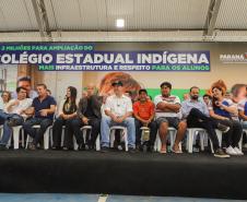 Manoel Ribas, 02 de fevereiro do 2023 - O governador Carlos Massa Ratinho Junior entregou na manhã desta quinta-feira as obras de ampliação no Colégio Estadual Indígena Cacique Gregório Kaekchot, na terra indigina Ivaí.