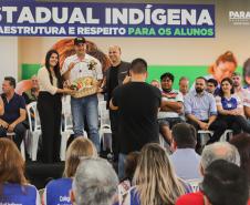Manoel Ribas, 02 de fevereiro do 2023 - O governador Carlos Massa Ratinho Junior entregou na manhã desta quinta-feira as obras de ampliação no Colégio Estadual Indígena Cacique Gregório Kaekchot, na terra indigina Ivaí.