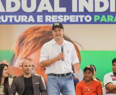 Manoel Ribas, 02 de fevereiro do 2023 - O governador Carlos Massa Ratinho Junior entregou na manhã desta quinta-feira as obras de ampliação no Colégio Estadual Indígena Cacique Gregório Kaekchot, na terra indigina Ivaí.