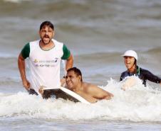 Verão Maior Paraná - Praia Brava de Guaratuba Federação Paranaense de Bodyboarding, do Instituto Guaramar e da prefeitura de Guaratuba, promoveram um evento com PCD - pessoas com deficiência, de pratica do esporte Bodyboarding.