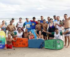 Verão Maior Paraná - Praia Brava de Guaratuba Federação Paranaense de Bodyboarding, do Instituto Guaramar e da prefeitura de Guaratuba, promoveram um evento com PCD - pessoas com deficiência, de pratica do esporte Bodyboarding.