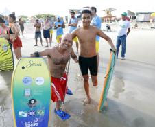 Verão Maior Paraná - Praia Brava de Guaratuba Federação Paranaense de Bodyboarding, do Instituto Guaramar e da prefeitura de Guaratuba, promoveram um evento com PCD - pessoas com deficiência, de pratica do esporte Bodyboarding.