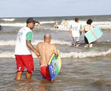 Verão Maior Paraná - Praia Brava de Guaratuba Federação Paranaense de Bodyboarding, do Instituto Guaramar e da prefeitura de Guaratuba, promoveram um evento com PCD - pessoas com deficiência, de pratica do esporte Bodyboarding.
