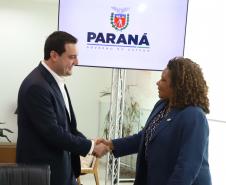 Governador Carlos Massa Ratinhos Junior recebe a Ministra da Cultura Margareth Menezes