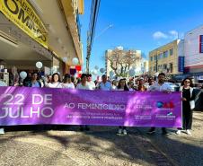 GUARAPUAVA - 22 - 07- 2023 - programação da Campanha Paraná Unido no Combate ao Feminicídio