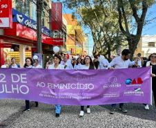 GUARAPUAVA - 22 - 07- 2023 - programação da Campanha Paraná Unido no Combate ao Feminicídio