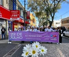 GUARAPUAVA - 22 - 07- 2023 - programação da Campanha Paraná Unido no Combate ao Feminicídio