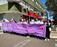 GUARAPUAVA - 22 - 07- 2023 - programação da Campanha Paraná Unido no Combate ao Feminicídio