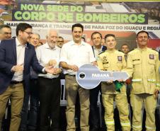 Governador inaugura nova sede do Corpo de Bombeiros de Foz do Iguaçu, a maior do Estado