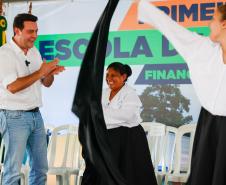 O governador Carlos Massa Ratinho Junior inaugura a Escola de Educação Especial de Nova Laranjeiras, na região Centro-Sul do Paraná.