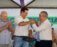 O governador Carlos Massa Ratinho Junior inaugura a Escola de Educação Especial de Nova Laranjeiras, na região Centro-Sul do Paraná.