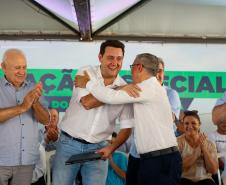 O governador Carlos Massa Ratinho Junior inaugura a Escola de Educação Especial de Nova Laranjeiras, na região Centro-Sul do Paraná.