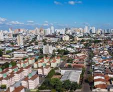 Campo Mourão, 22 de setembro de 2023 - Drone da cidade de Campo Mourão, localizada na região centro-ocidental do Paraná.